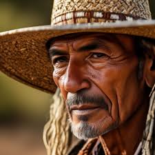 Shaman don Juan Matus in a straw hat with a brim, high detail, high  resolution, 8k, professional photo" — image created in Shedevrum