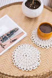Macrame Coaster Set Of 2 Natural Coaster Woven Coaster Macrame Placemats Coffee Table Coaster Boho Decor Macrame Home D Macrame Design Macrame Decor Crafts