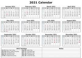 All calendar templates are free, blank, printable and fully editable! 2021 Printable Calendar With Holidays Printable Yearly Calendar Monthly Calendar Template Calendar Printables