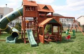 Your kids and their friends will have memorable fun in the safety of your backyard. 49 Best Ideas For Backyard Kids Play Area Ideas Swing Sets Backyard Playground Sets Backyard For Kids Play Houses