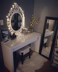 And even though it was gorgeous, it was too large for our space and wasn't comfortable as an everyday makeup table. Vanity Mirror Vanity Table Ikea Malm Dressing Table Make Up Station Malm Dressing Table Ikea Malm Dressing Table Bedroom Desk Organization