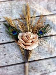 Handmade Rustic Peacock Pageant Style Bouquet Bride Bridesmaid And Matching Boutonnieres Wheat Wedding Sunflower Themed Wedding Rustic Wedding Diy