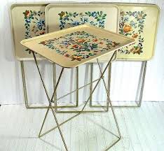 A Tv Tray Table Tv Dinner Tray Or Personal Table Is A Type Of Collapsible Furniture That Functions As A Small And E Vintage Tv Trays Tv Tray Table Tray Table
