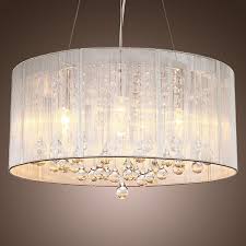 Lightinthebox Modern Silver Crystal Pendant Light In Cylinder Shade Drum Style Home Crystal Pendant Lighting Drum Pendant Lighting Light Fixtures Flush Mount