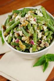 Fresh Green Bean Walnut Feta Salad Recipe Walnut Feta Salad Veggie Dishes Delicious Salads