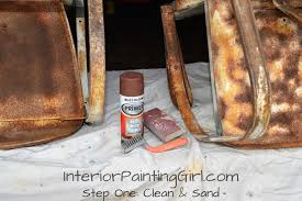 There is also a rusty metal primer spray that is for spraying rusted metal. How To Refinish Metal Chairs