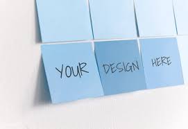Download Premium Psd Of Blue Sticky Note Mockups On A White Wall 580896 Sticky Notes Sticky Note Paper