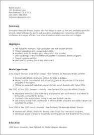 See also these example below Associate Athletic Director Resume Template Best Design Tips Myperfectresume