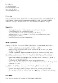associate athletic director resume