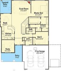 2 bedroom floor plans with office. Plan 64410sc 2 Bed Bungalow With Rear Covered Patio House Plans Floor Plans Bungalow House Plans