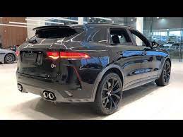 The engine is tuned to churn out 438 bhp and 580 nm of peak torque, while same engine is tuned to belt out 567 bhp in the sportier r variant. 2022 Jaguar F Pace Svr Carbon Black Metallic 550hp In Depth Video Walk Around Youtube