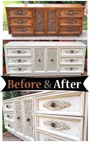 Distressed Off White Ornate Dresser Before After Vintage Bedroom Furniture White Distressed Dresser Distressed Dresser
