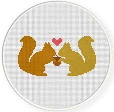 High quality fabric and threads. Squirrel Love Cross Stitch Pattern Daily Cross Stitch