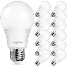 Amazon Com A19 Led Light Bulbs 1500 Lumens 100 125 Watt Equivalent Led Bulbs 5000k Daylight White 13 Watt Standard E26 Medium Screw Base Non Dimmable No Flicker Pack Of 12 Home Improvement