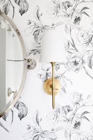 Black And White Floral Wallpaper Bathroom A Black And White Floral Bathroom Danielle Moss Floral Bathroom White And Gold Wallpaper Floral Shower Curtains