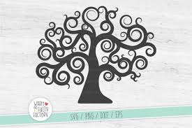 Tree Svg Swirly Tree Svg Tree Clipart Tree Silhouette Svg Etsy