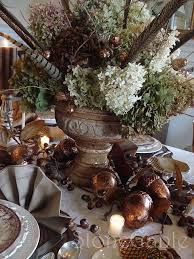 Birds Of A Feather Williamsburg Thanksgiving Table Autumn Decorating Fall Table Hydrangea Arrangements