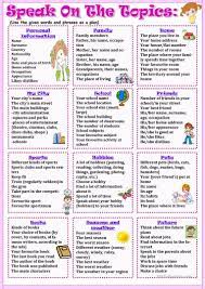 Speak On The Topics Speaking Activities English Conversational English Learn English