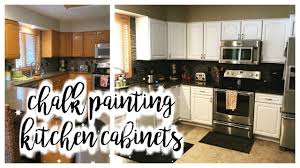 How I Chalk Painted My Kitchen Cabinets Youtube Chalk Paint Kitchen Cabinets Kitchen Cabinets Distressed Kitchen Cabinets Diy