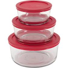Or for serving everything from seasonings to. Anchor Hocking 6 Piece Glass Kitchen Food Storage Set With Red Lids Walmart Com Walmart Com