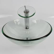 They are ready, in stock, for next day dispatch on free delivery. Transparent Round Tempered Glass Vessel Sink With Waterfall Tap Pop Up Drain And Mounting Ring Taps Buy