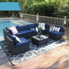 7pc Outdoor Rattan Wicker Furniture Set Captiva Designs In 2020 Patio Furniture Sets Wicker Patio Furniture Patio