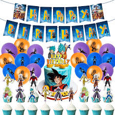 Showing you guys my husbands birthday weekend. Dragon Ball Z Birthday Party Supplies And Decorations For Boys Includes Cupcake Toppers Balloons Banner Cake Topper For Kids Toys Games Party Supplies Innovatordiaries Com