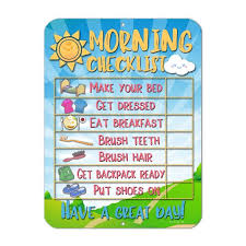 Honey Dew Gifts Morning Checklist Routine Reward Chart For Toddlers And Autism Metal Tin Sign For Durability And Easy Wall Mounting