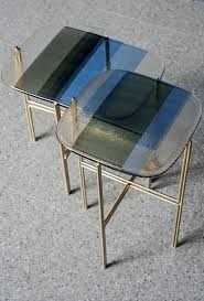 Sydney metal nightstand antique brushed gold. Blue Artistic Fused Glass Made Of Murano Glass Baxter Brass Furniture Small Tables Italian Leather Furniture