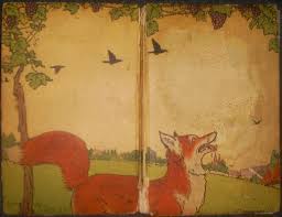 It jumped high to reach the bunch of grapes but failed. The Fox And The Grapes Aesops Fables Stories With Morals
