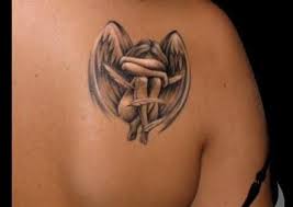Crying Small Fallen Angel Tattoo On Back Shoulder Trendy Tattoos Small Angel Tattoo Tattoos