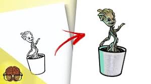 Awe, it's a little dancing baby groot! How To Draw Baby Groot In A Pot Herunterladen