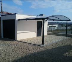 Garage Simple Toit Plat En Bac Acier Anthracite Structure Poteaux Et Plaques Beton Arme Carport Structure Acier Garage Toit Plat Beton Arme Plaque Beton