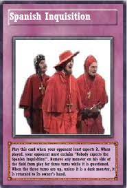 As investors, we have to balance what we see and read against the goals we set and the truth is, nobody knows when something like this will hit, how bad it will get, or where the 'bottom' will be. Nobody Expects The Spanish Inquisition By The4thfang On Deviantart