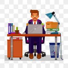 Vector Flat Illustration Of A Man Working On The Computer Man Clipart Working Work Png And Vector With Transparent Background For Free Download Flat Illustration Colorful Backgrounds Man Clipart