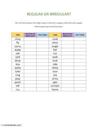 Regular Or Irregular Verbs Interactive Worksheet