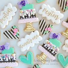 18th Birthday Cookie Cake Ideas When My Cousin Asked Me To Make Her Daughters 18th Birthday Cookies I Knew I Wanted To Try My First Birthday Cookies Happy Birthday Cookie Cookie Cake Birthday