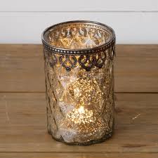 Silver Mercury Glass Candle Holder Large Home Decor Candles Candle Holders Glass Iron Size 5 5 X 3 5 Shop Audrey S For Wholesale Home Decor Seasonal Gif