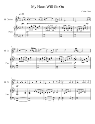 René angélil cm oq (french pronunciation: My Heart Will Go On Clarinet Sheet Music For Piano Clarinet In B Flat Solo Musescore Com