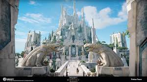 Artstation Assassin S Creed Odyssey Atlantis Royal Mountain Tristan Faure Assassins Creed Odyssey Fantasy Landscape Fantasy City