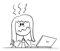 Stressed Overworked Woman Sitting Behind Desk Working In Office Fotomural Fotomurais Problema Trabalhar Trabalho Myloview Com Br