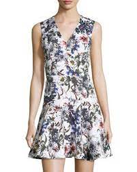 Read the review on rebecca taylor inky floral short multi now, it's spacial value. Sleeveless Garden Print Matelasse Fit And Flare Dress White Multicolor Fit And Flare Dress Dresses Fit Flare Dress