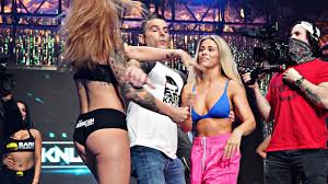 Vanzant was signed to the flyweight division of the ultimate fighting championship.in august 2020, vanzant signed a contract to fight exclusively in the bare knuckle fighting championship. Paige Vanzant Chokes Britain Hart Knucklemania Weigh In Recap Youtube