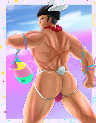 Rule 34 - 1boy Ass Back Back Muscles Back View Bara Bead Necklace Beads Big  Ass Big Butt Bubble Ass Bubble Butt Bunny Ears Bunny Tail Demon Slayer  Easter Easter Egg Gay