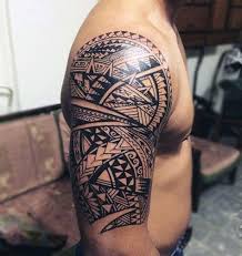 Half Sleeve Maori Male Tattoo Design Ideas With Black Ink Polynesiantattoossymbols Tatuagem Maori Tatuagens Masculinas Maori Tatuagens Tribais Masculinas