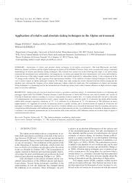 Other articles where absolute dating is discussed: Pdf Application Of Relative And Absolute Dating Techniques In The Alpine Environment