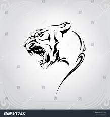 Силуэт головы тигра