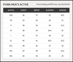 45 detailed puma golf sizing chart