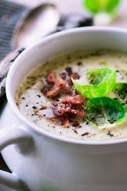 Creamy Brussels Sprout And Bacon Soup Is A Hearty Comforting Meal For A Chilly Night Theviewfromgreatisland Bacon Soup Recipes Bacon Soup Sprouts With Bacon