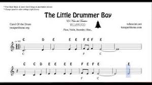 Print instantly, or sync to our free pc, web and mobile apps. The Little Drummer Boy Notes Sheet Music For Flute Violin Oboe Voice Easy Christmas Song Villanci Youtube